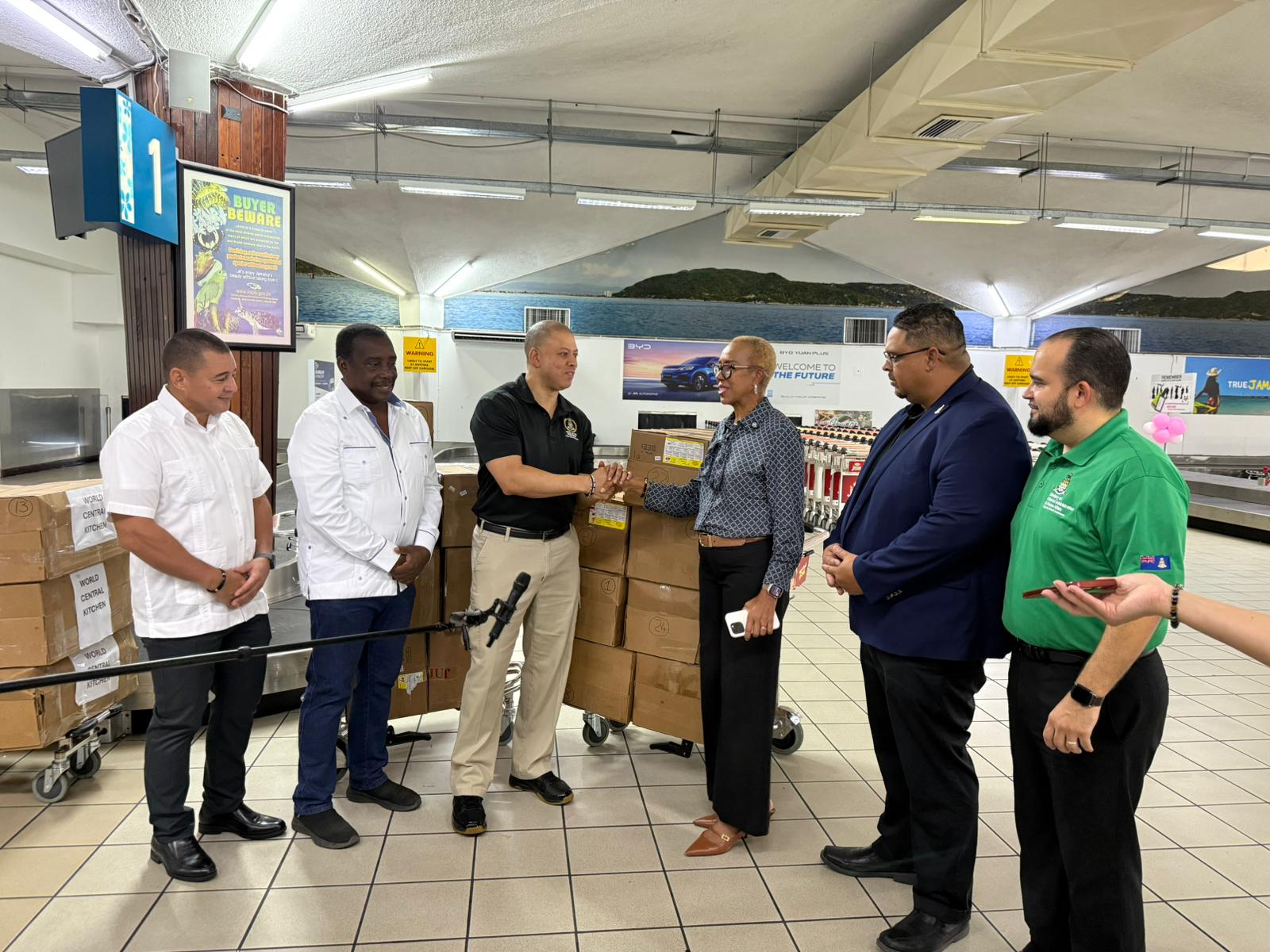 Cayman Islands delegation arriving at Kingston airport Cayman Islands delegation arriving at Kingston airport