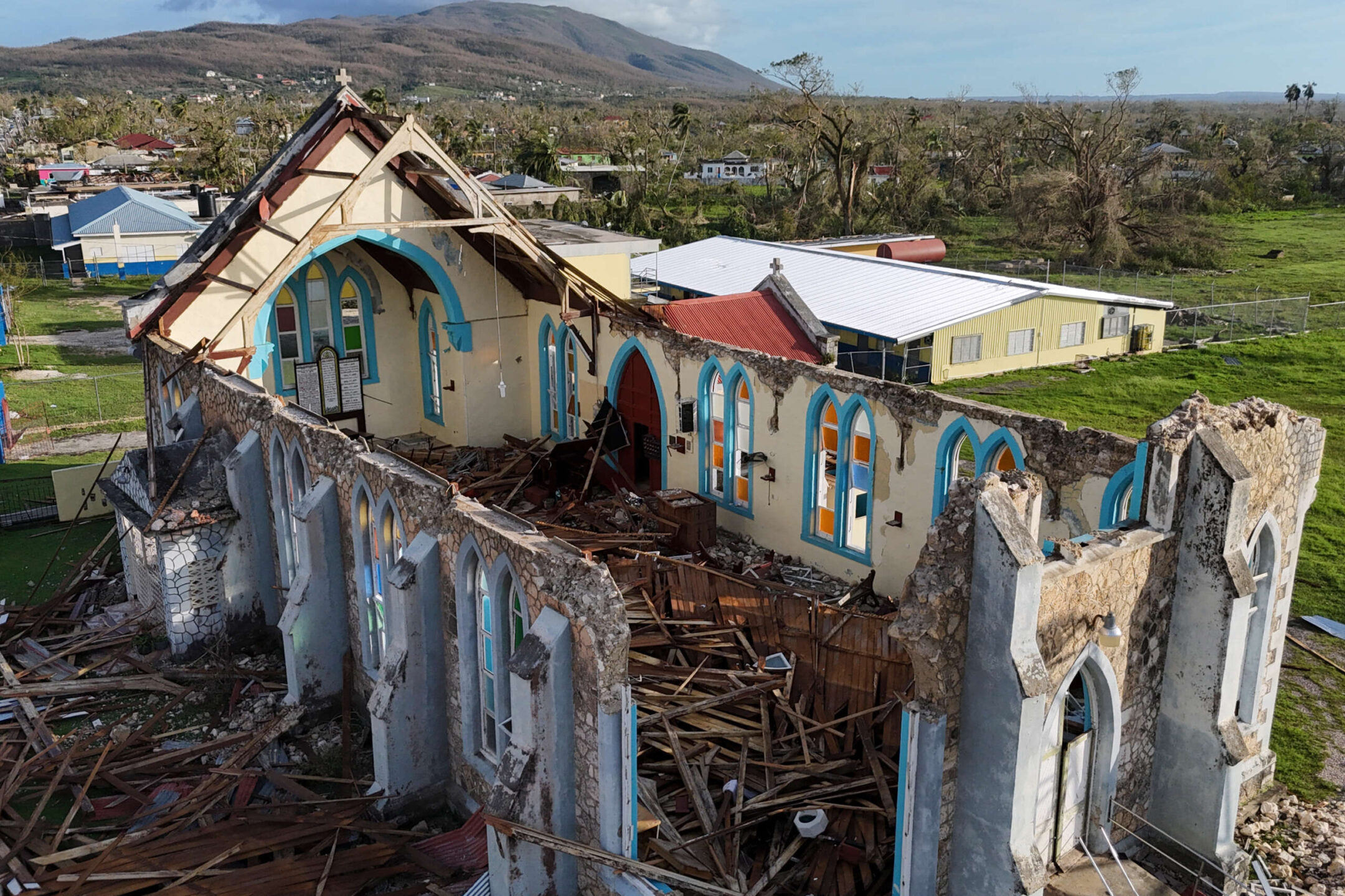 The church of Lacovia Tombstone, Jamaica,