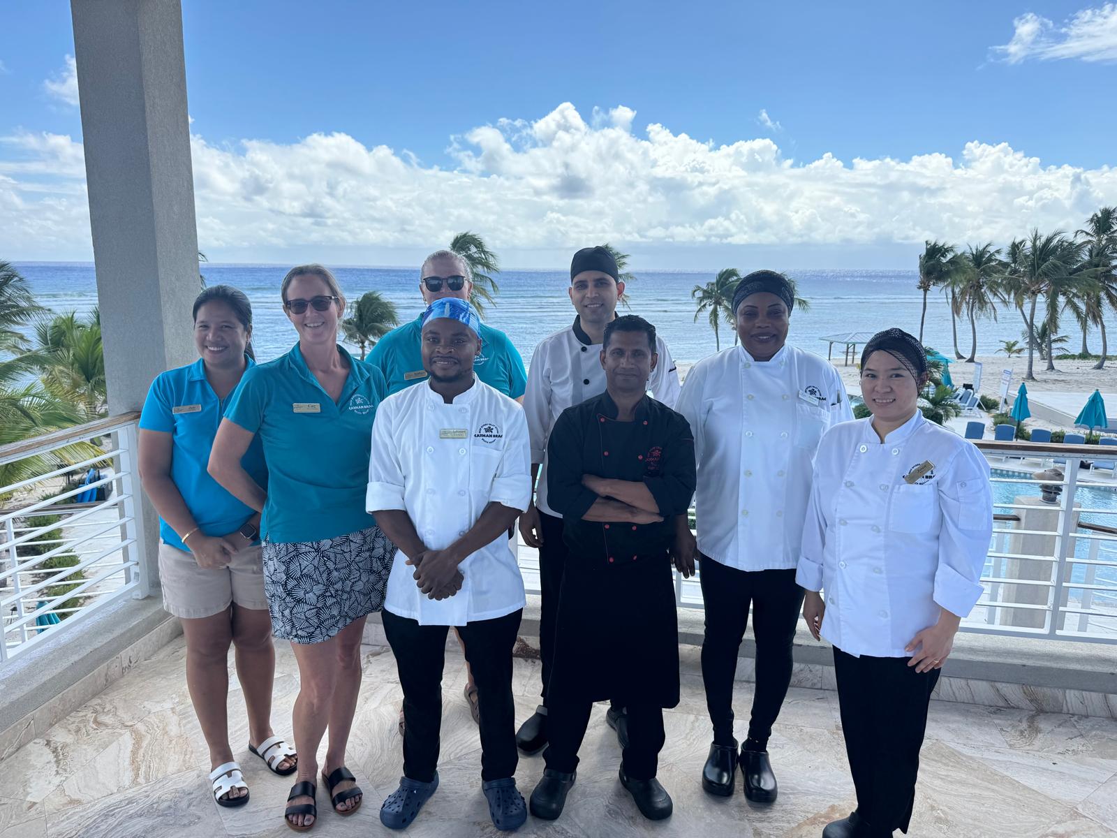 Management and restaurant staff at Cayman Brac Beach Resort