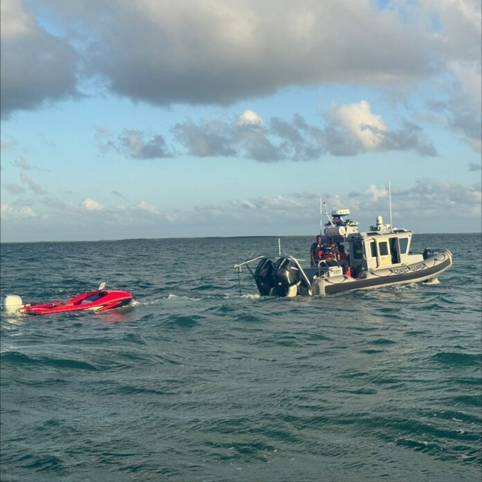 Cayman Islands Coast Guard pic Nov Cayman Islands Coast Guard was able to tow the boat back to land.