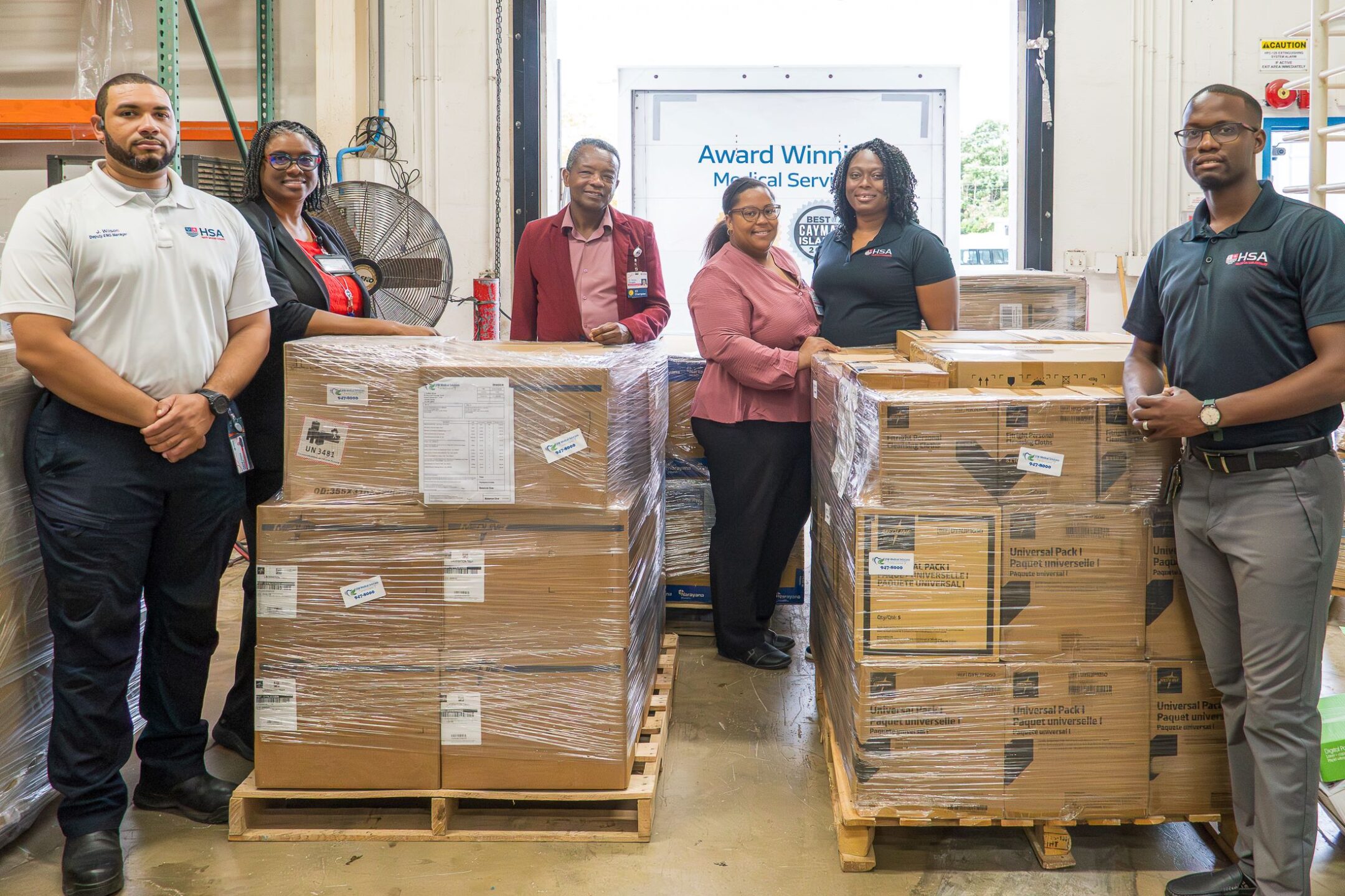 Staff at Anthony S Eden hospital with the relief supplies. - Photo: HSA