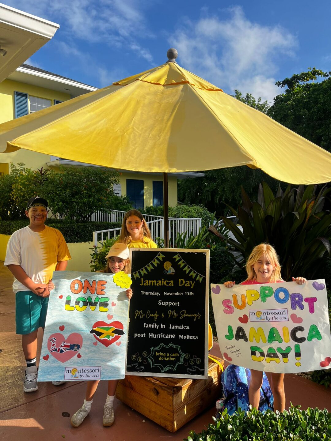 Upper Elementary students at Montessori By The Sea school raising funds for Jamaica. - Photo: Montessori By The Sea