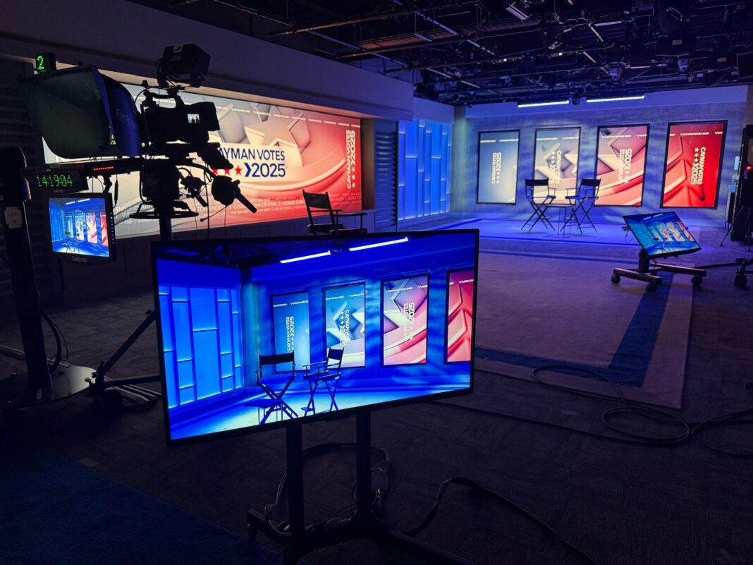 Compass TV's studio ahead of the results coverage.