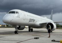 Porter Airlines touches down for the first time in Cayman Porter Airlines plane at ORIA