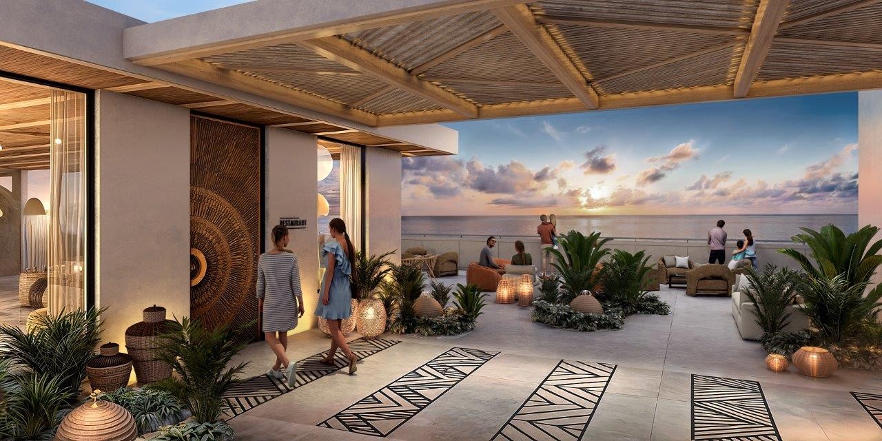 An artist's impression of the rooftop lounge at Hyatt Centric