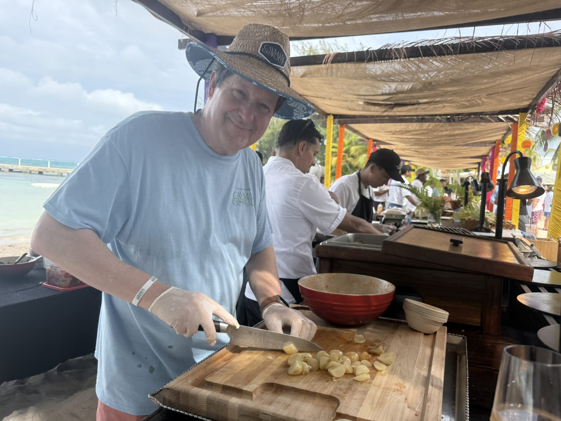 French chef Gerard Bertholon at Rum Point's Beach Bash