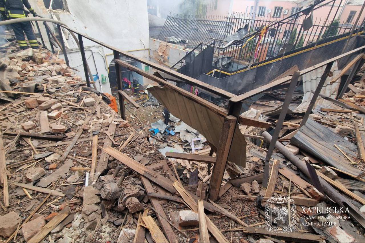 Destroyed school in Ukraine