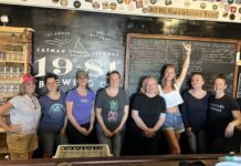 Women’s brewery team creates Goddess IPA Celebrating after a weekend of hard work creating a brand-new beer, Goddess