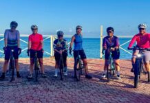 Female cyclists take an International Women’s Day ride