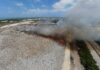 Landfill fire still burning as crews tackle blaze George Town landfill