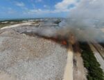 Landfill fire still burning as crews tackle blaze George Town landfill