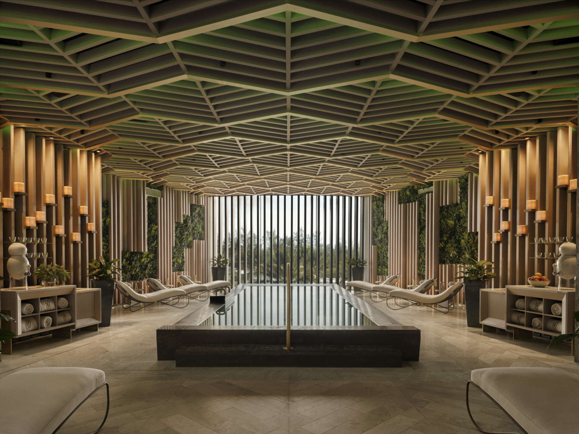 central mineral infinity pool at Meraki Wellness central mineral infinity pool at Meraki Wellness