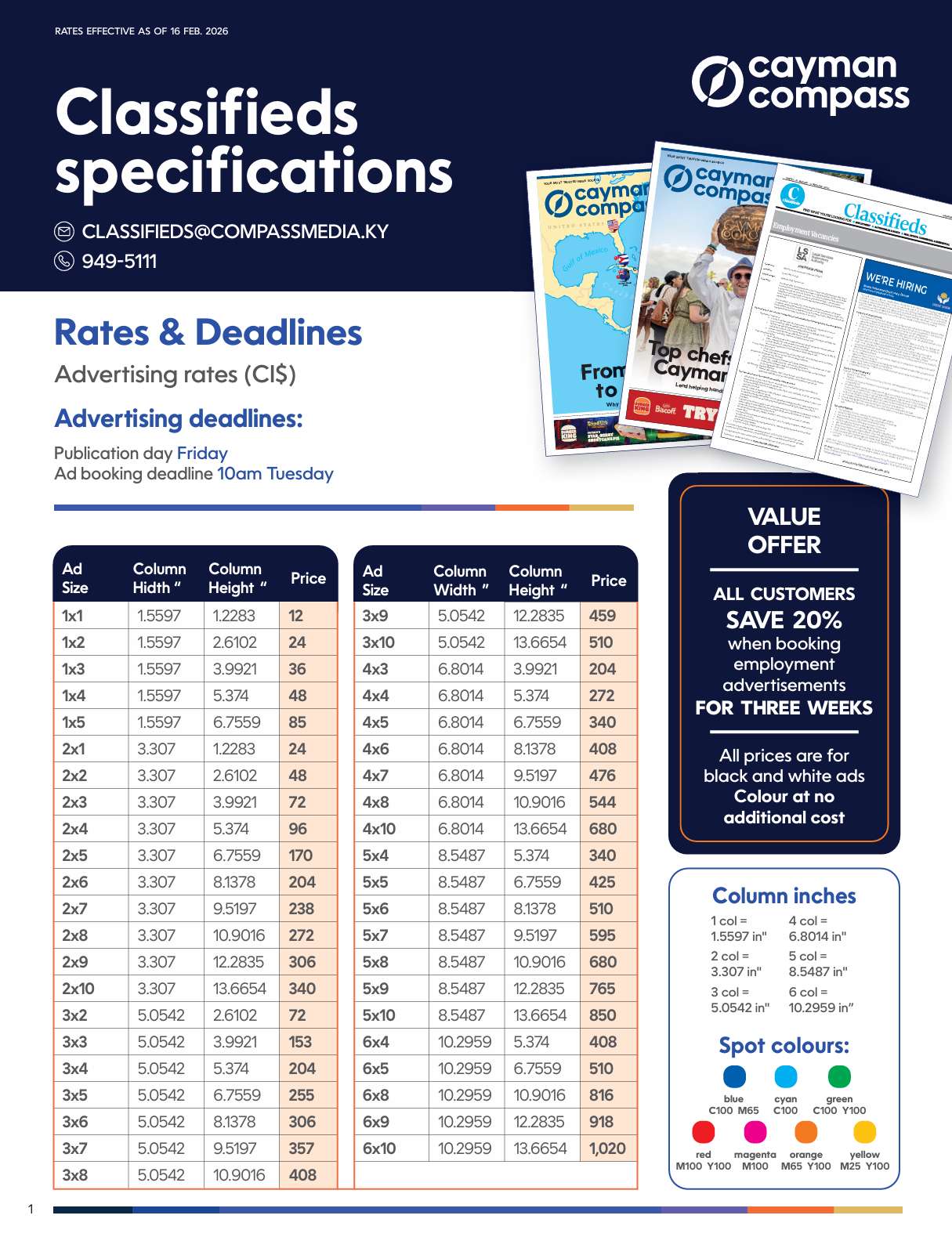 Rate Sheet
