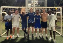 Ex-Arsenal players join Cayman footballers in pick-up game