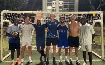 Ex-Arsenal players join Cayman footballers in pick-up game