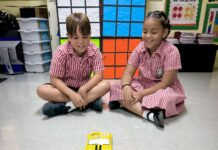 Primary schoolchildren given their own programmable floor robots